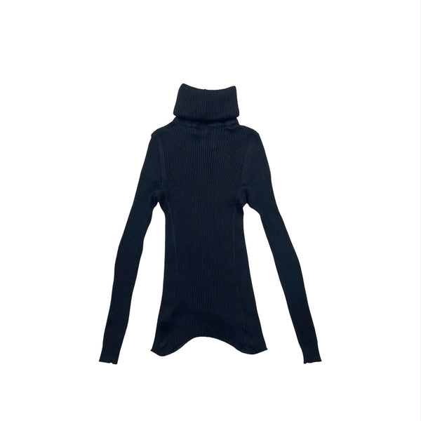 Chanel Black Logo Turtleneck Sweater