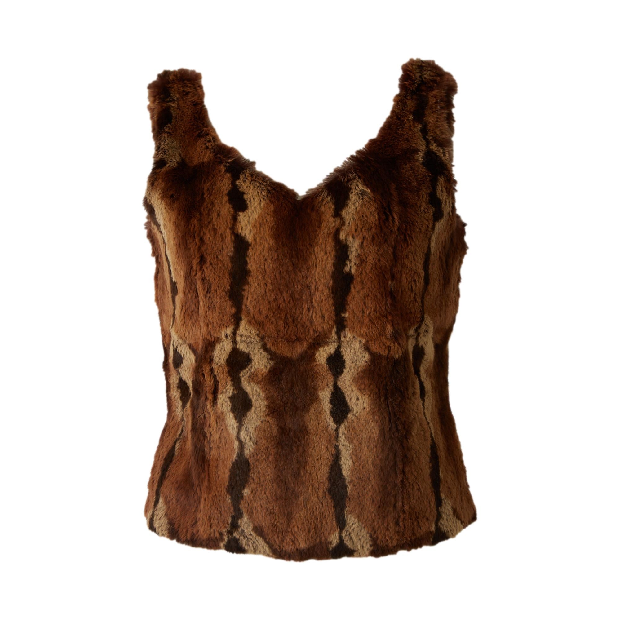 Fendi  Brown Fur Tank Top