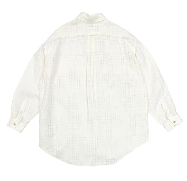 Chanel White Linen Logo Button Down