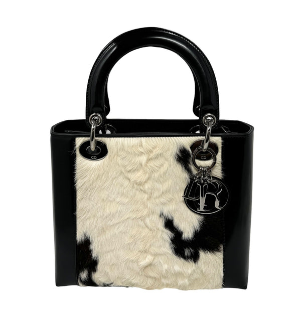 Dior Small Cow Print Calfhair Lady Dior Bag