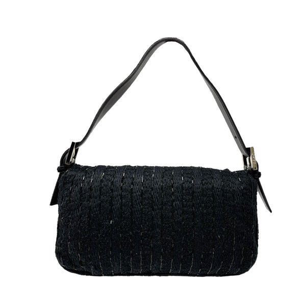 Fendi Black Beaded Baguette