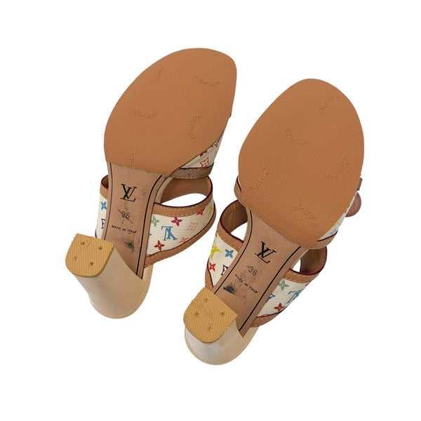 Louis Vuitton White Multicolor Heels