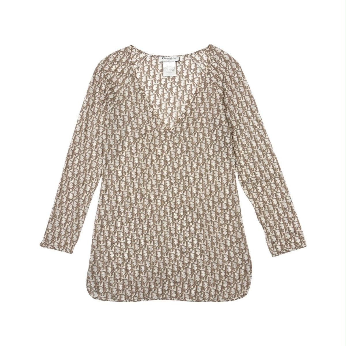 Dior Tan Long Sleeve Tunic Dress