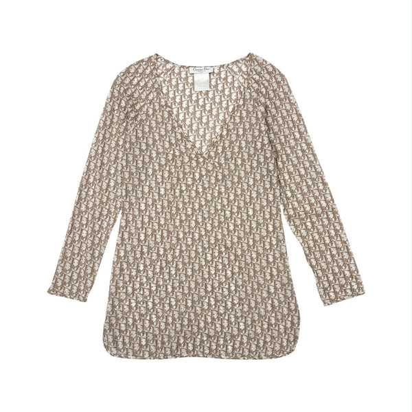 Dior Tan Long Sleeve Tunic Dress
