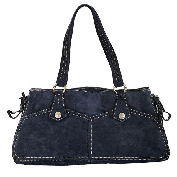 Prada Navy Suede Shoulder Bag