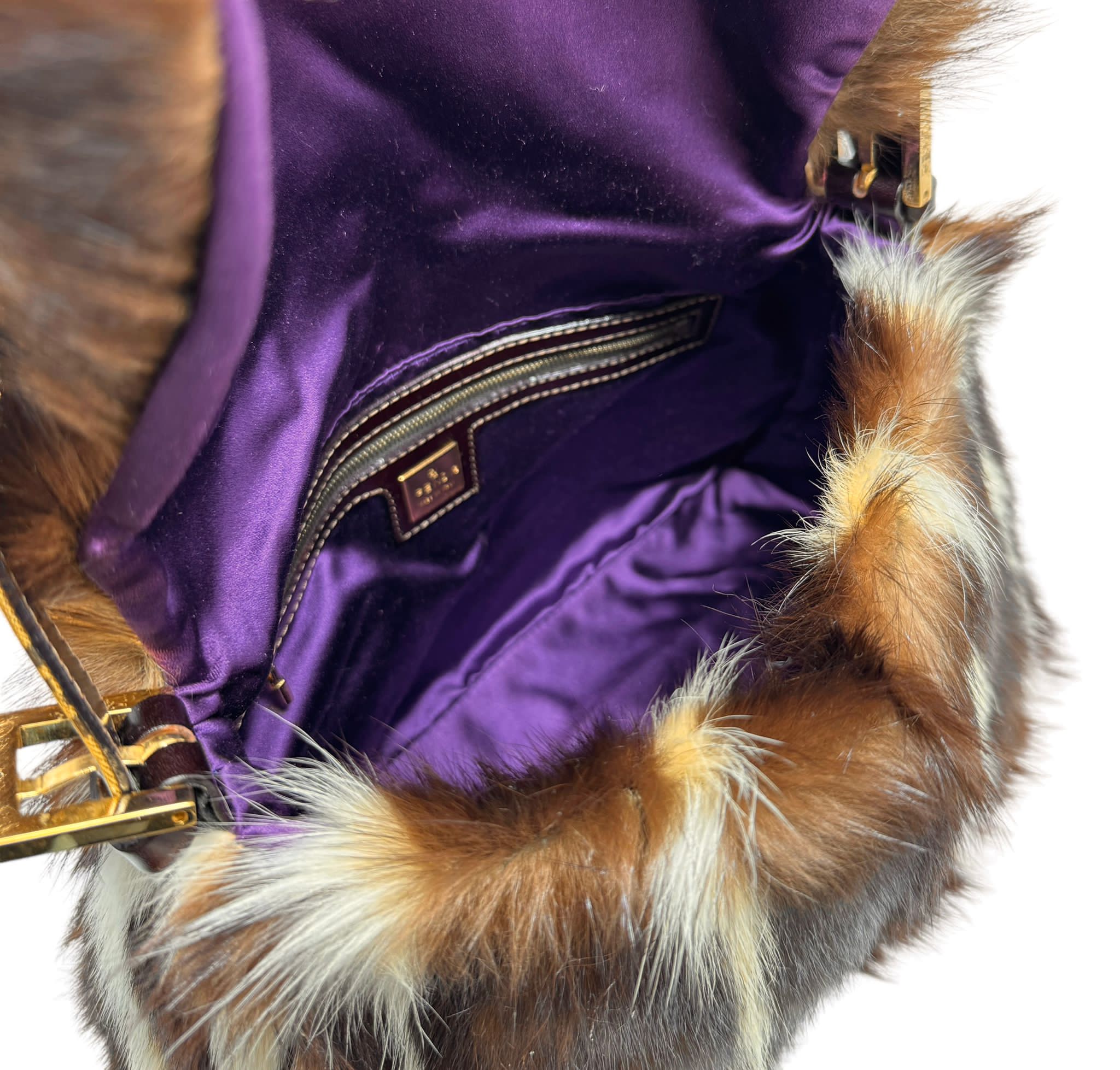 Fendi Brown Striped Fur Mamma Baguette – Treasures of NYC