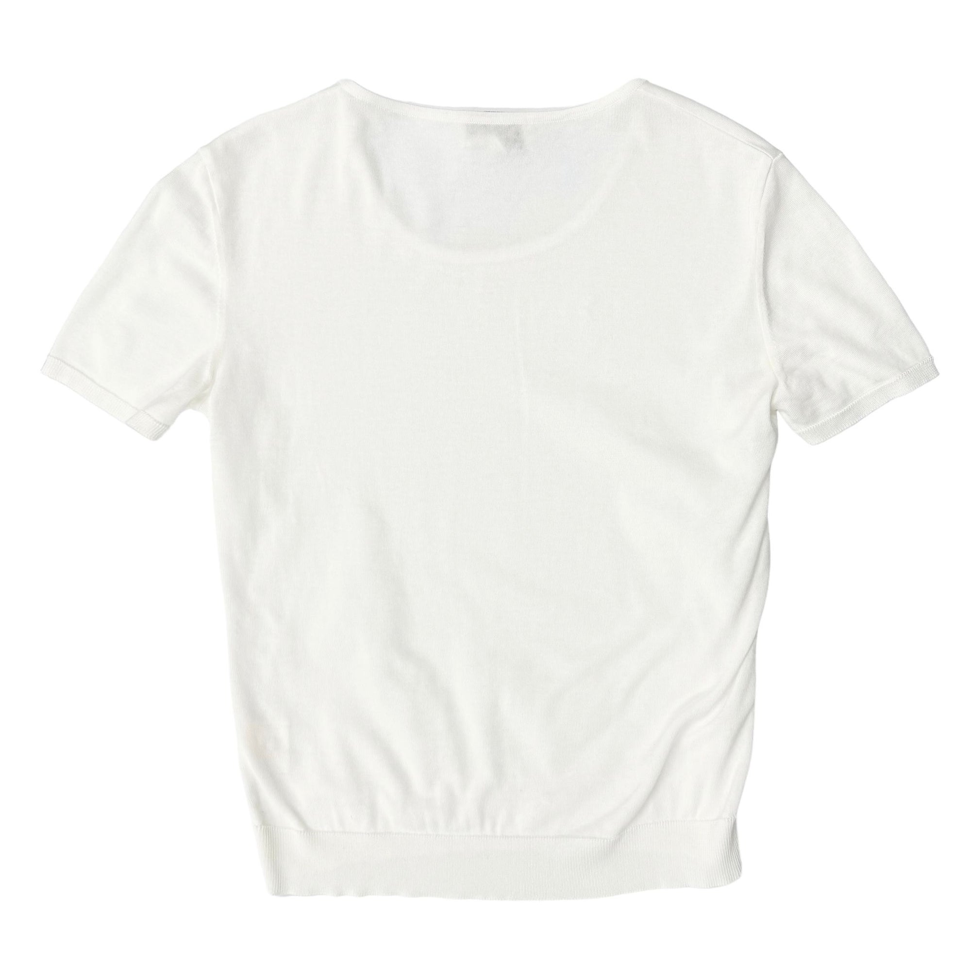 Chanel White Short Sleeve Logo Top