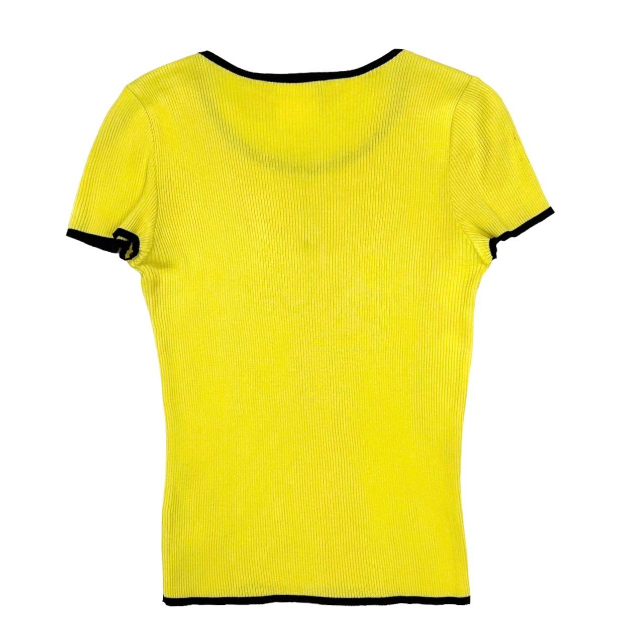 Chanel Yellow Ribbed Logo Top