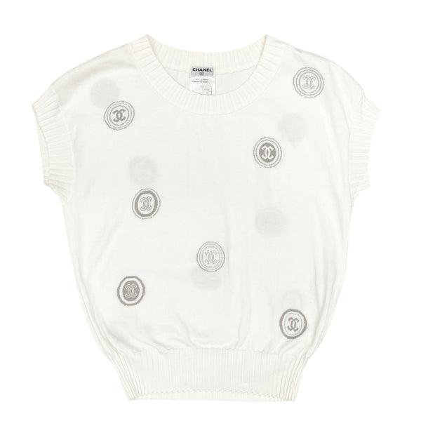 Chanel White Logo Vest