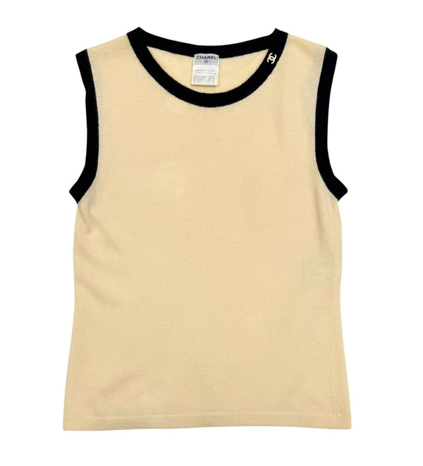 Chanel Cream Cashmere Tank Top