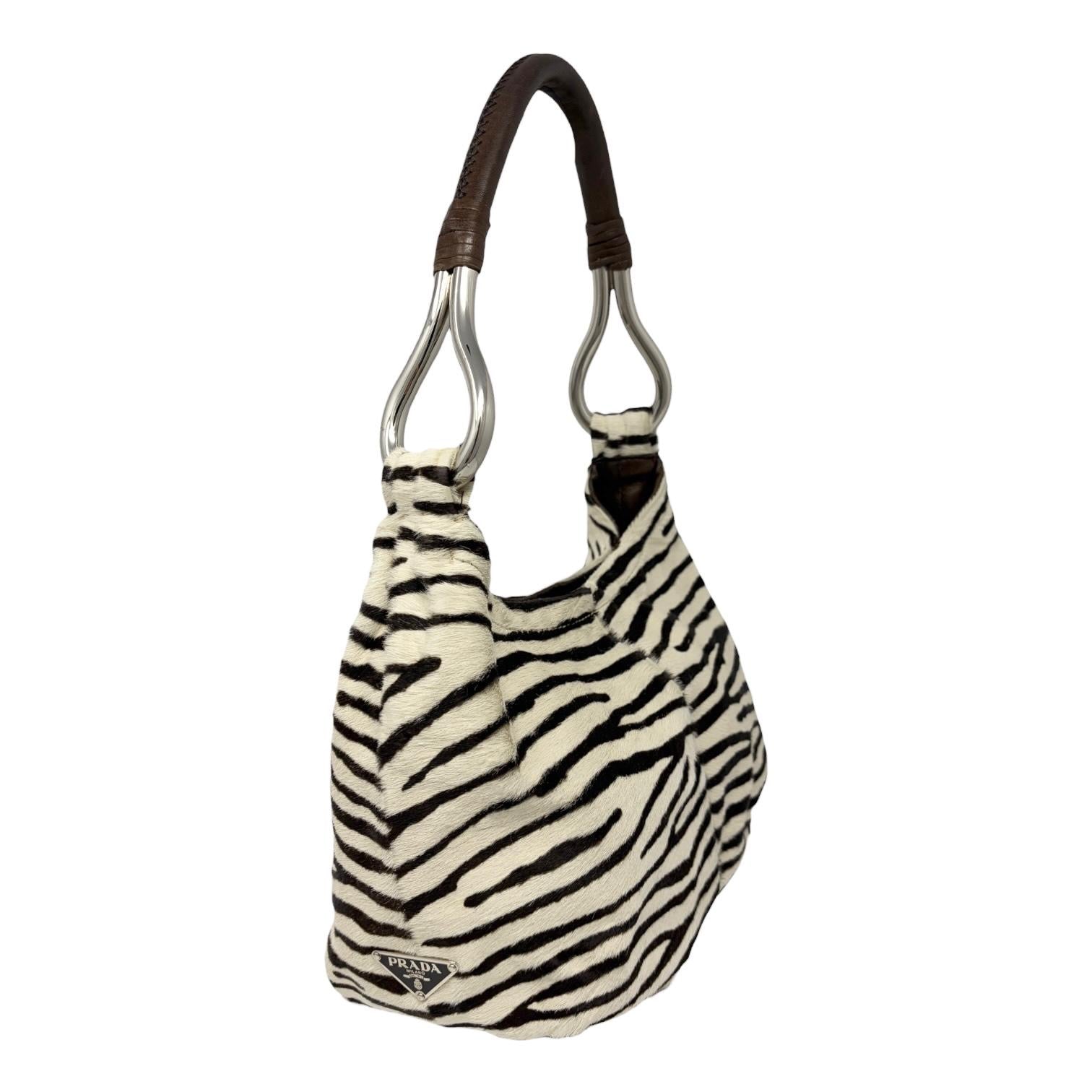 Prada Zebra Logo Shoulder Bag