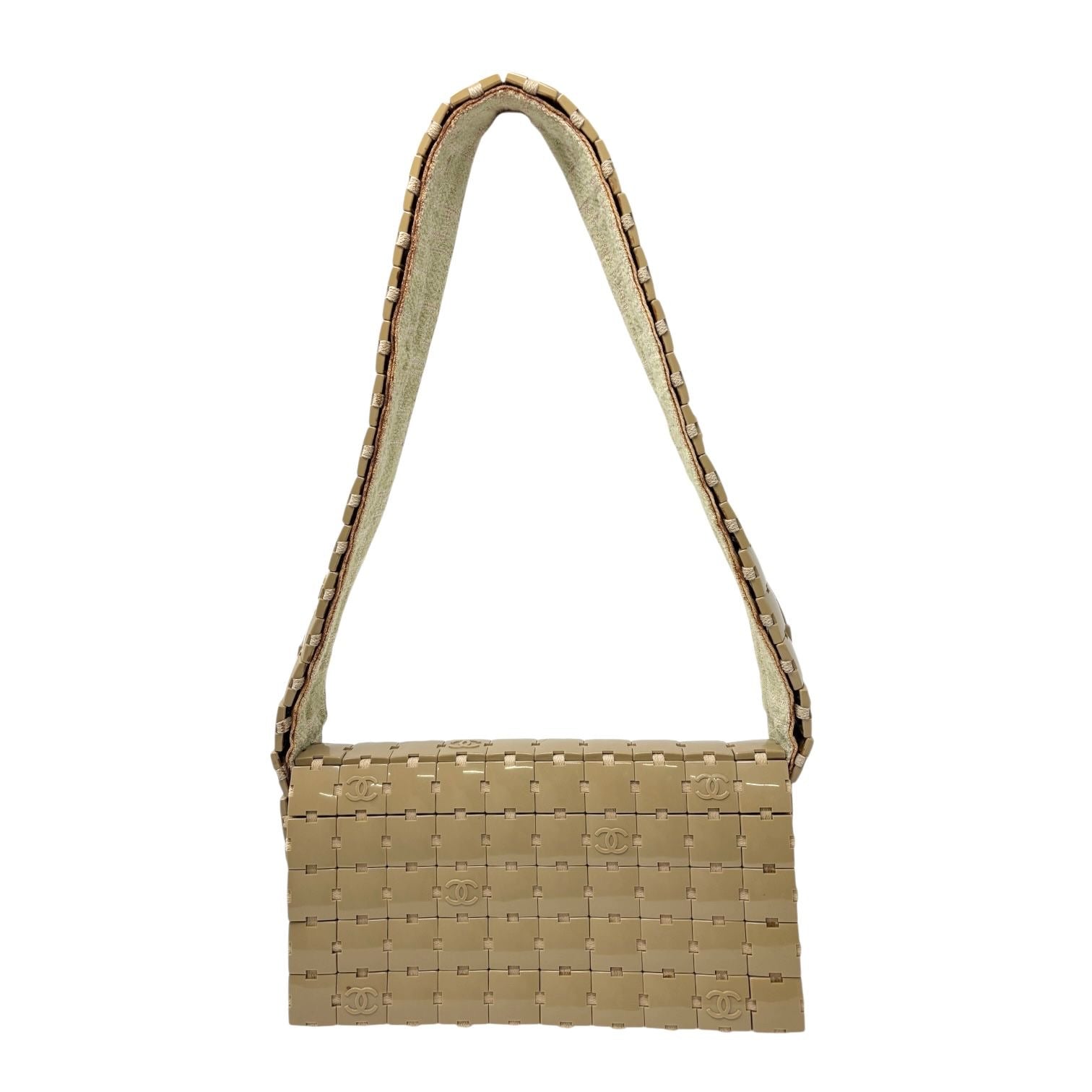 Chanel Beige Logo Puzzle Shoulder Bag