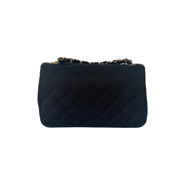 Chanel Mini Black Satin Flap Bag