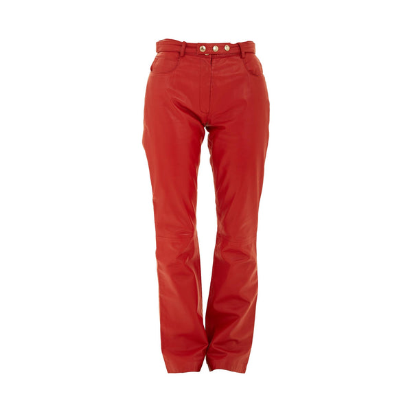 Dolce & Gabbana Red Leather Pants