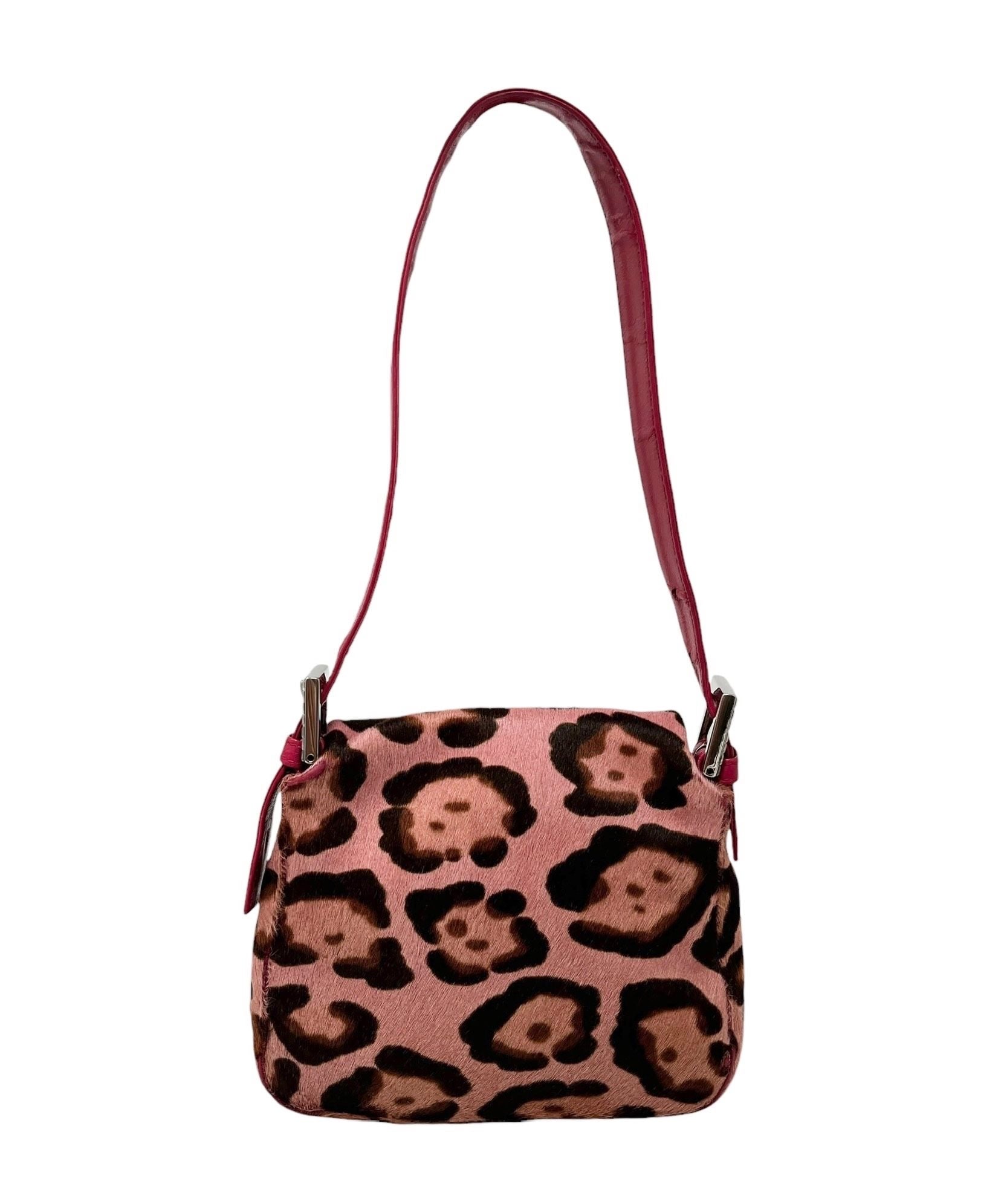 Fendi Pink Cheetah Mini Mama Baguette Bag