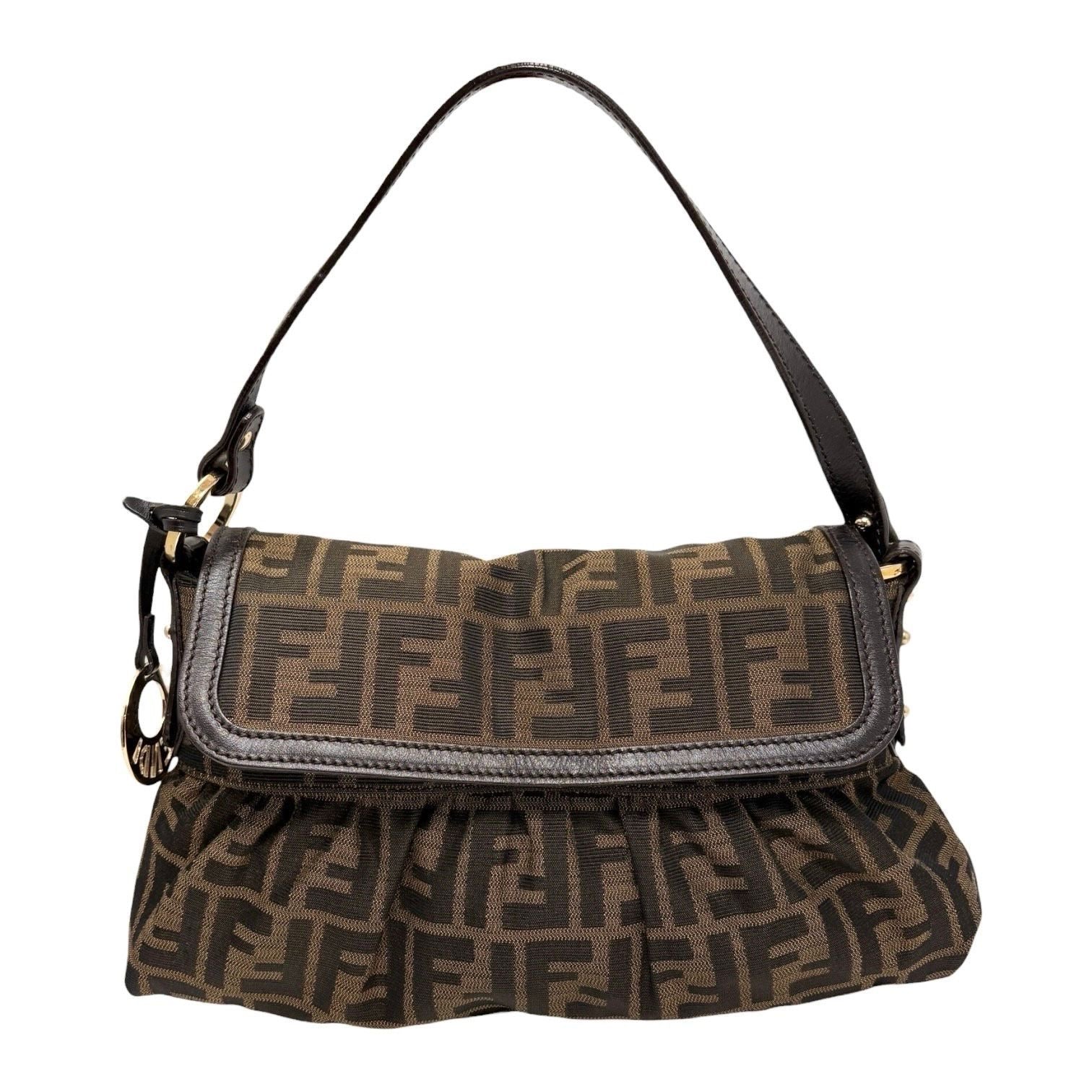 Fendi Brown Logo Chef Shoulder Bag