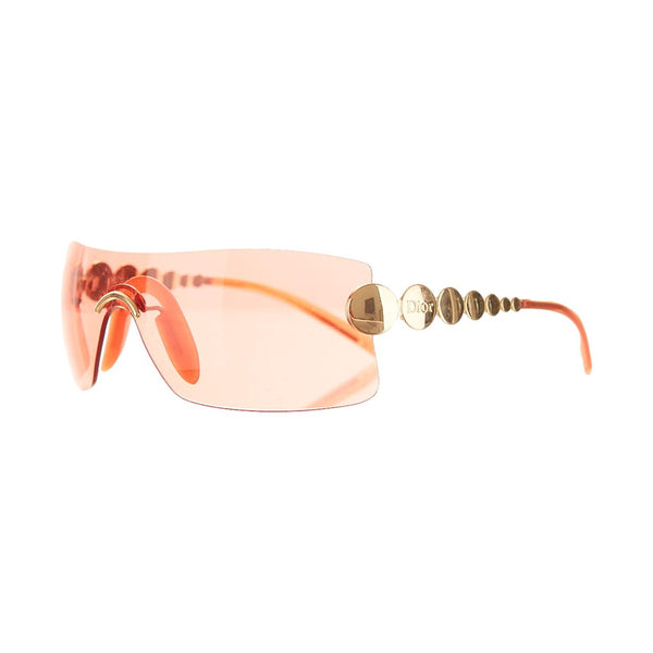 Dior Red Logo Shield Rimless Sunglasses
