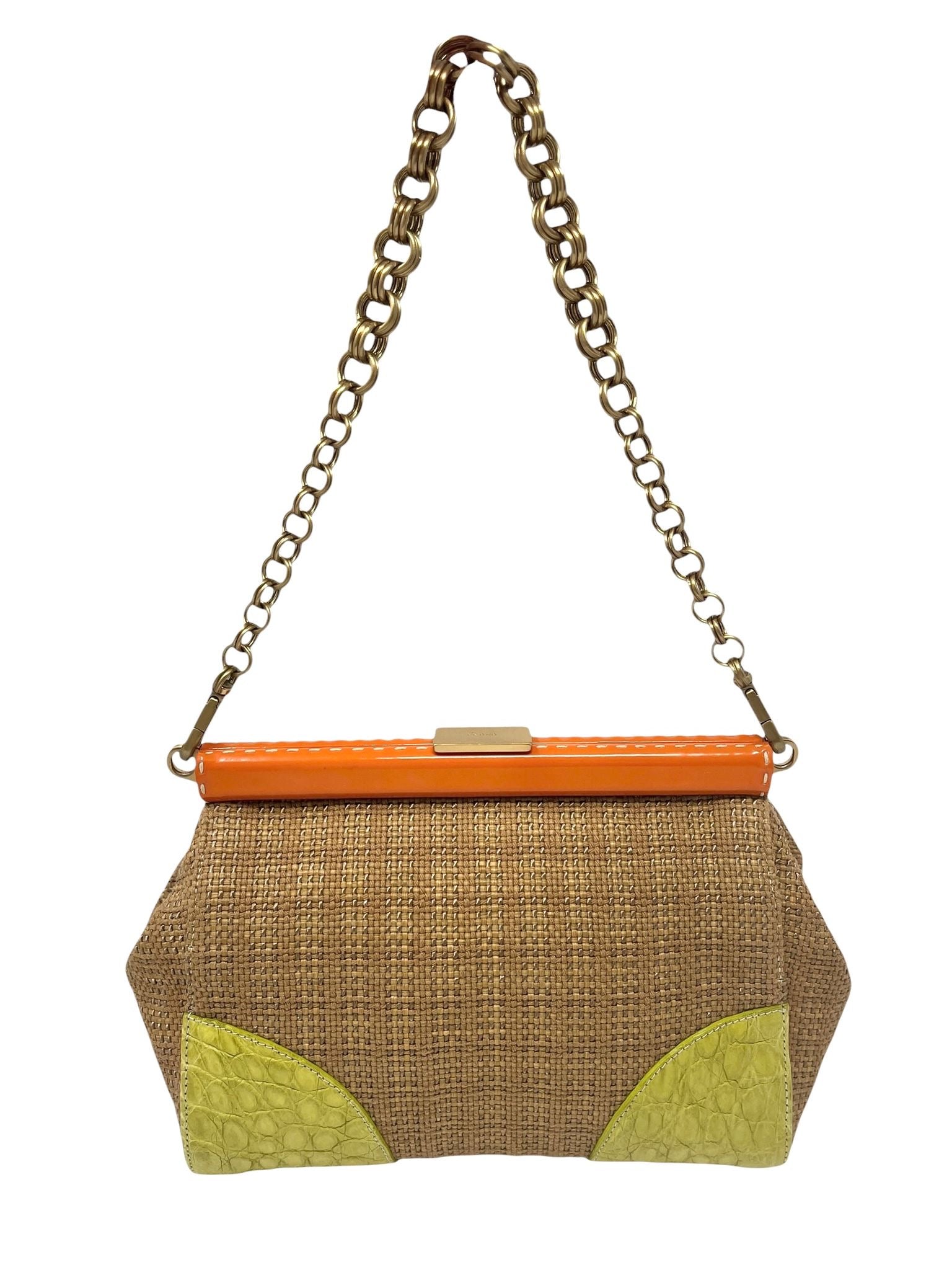Prada Woven Chain Top Lock Bag