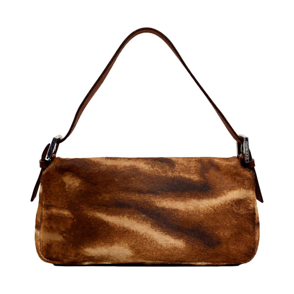 Fendi Brown Calf-Hair Baguette Bag