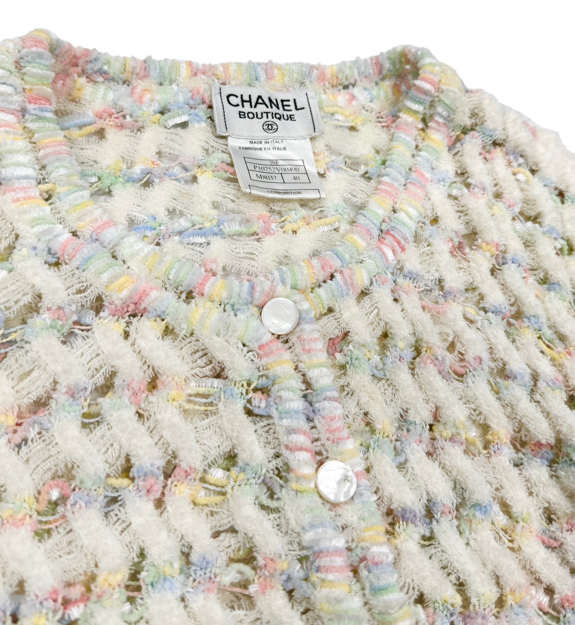 Chanel Pastel Open Weave Cardigan