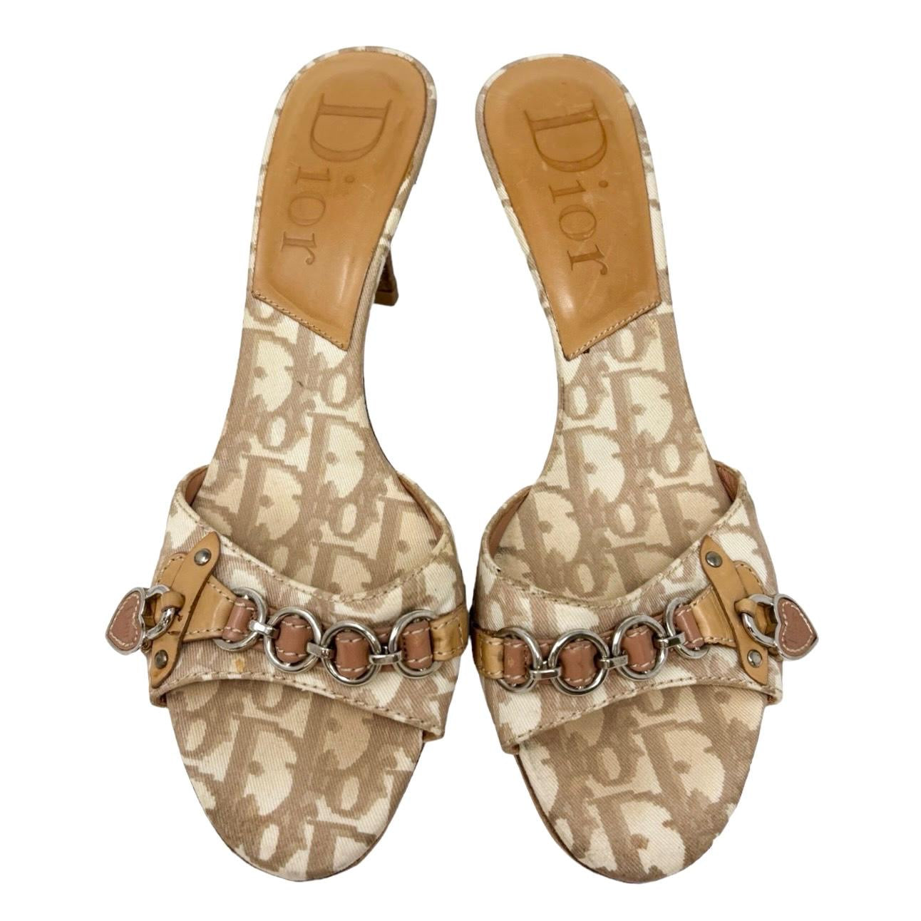 Dior Tan Logo Heart Lock Heels – Treasures of NYC