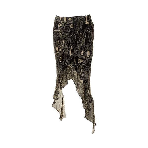 John Galliano Black City Scene Skirt