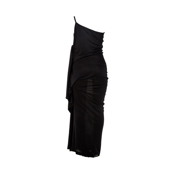 Jean Paul Gaultier Black Side Tie Draped Dress