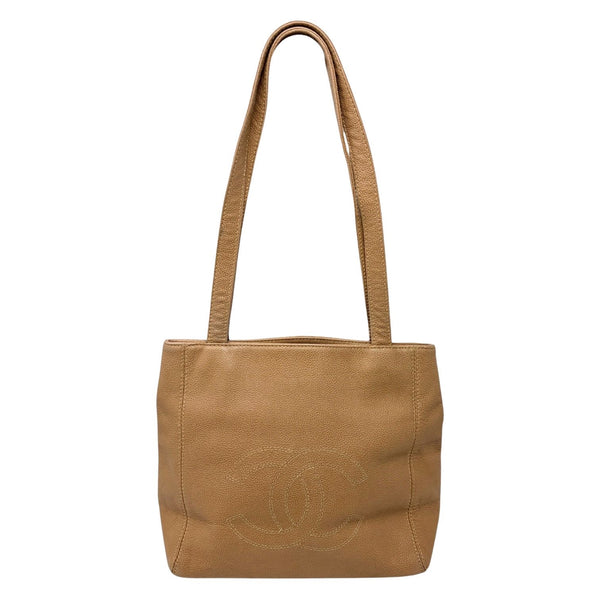 Chanel Beige Caviar Shoulder Tote