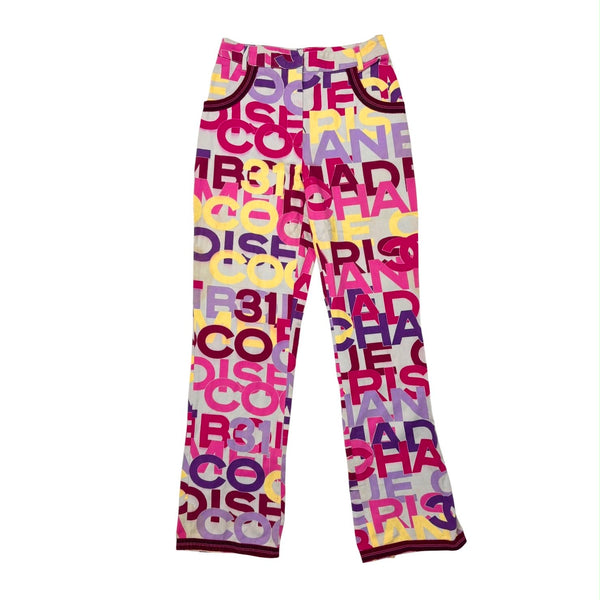 Chanel Multicolor Logo Pants