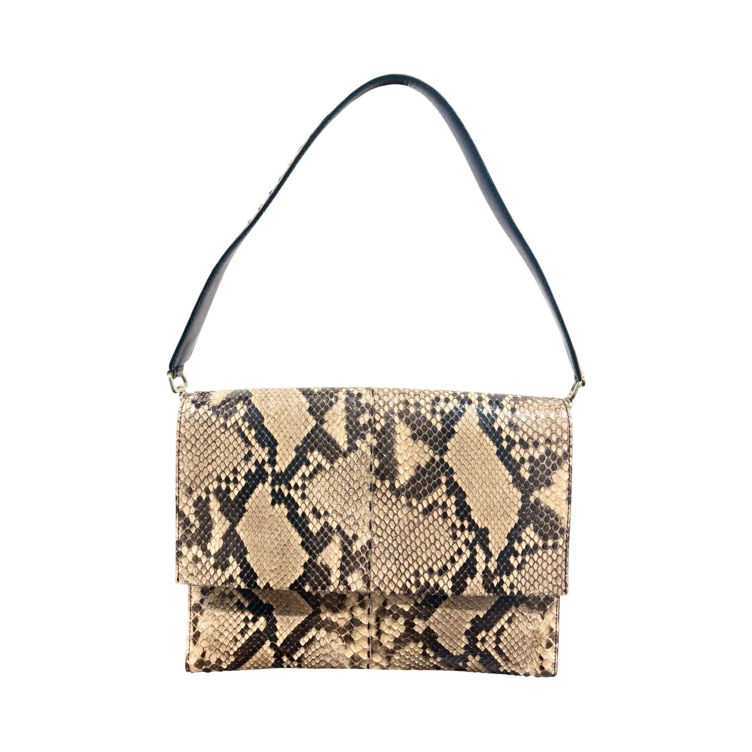Prada Tan Snakeskin Shoulder Bag
