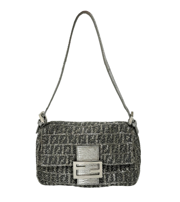 Fendi Beaded Logo Mini Mama Baguette Bag