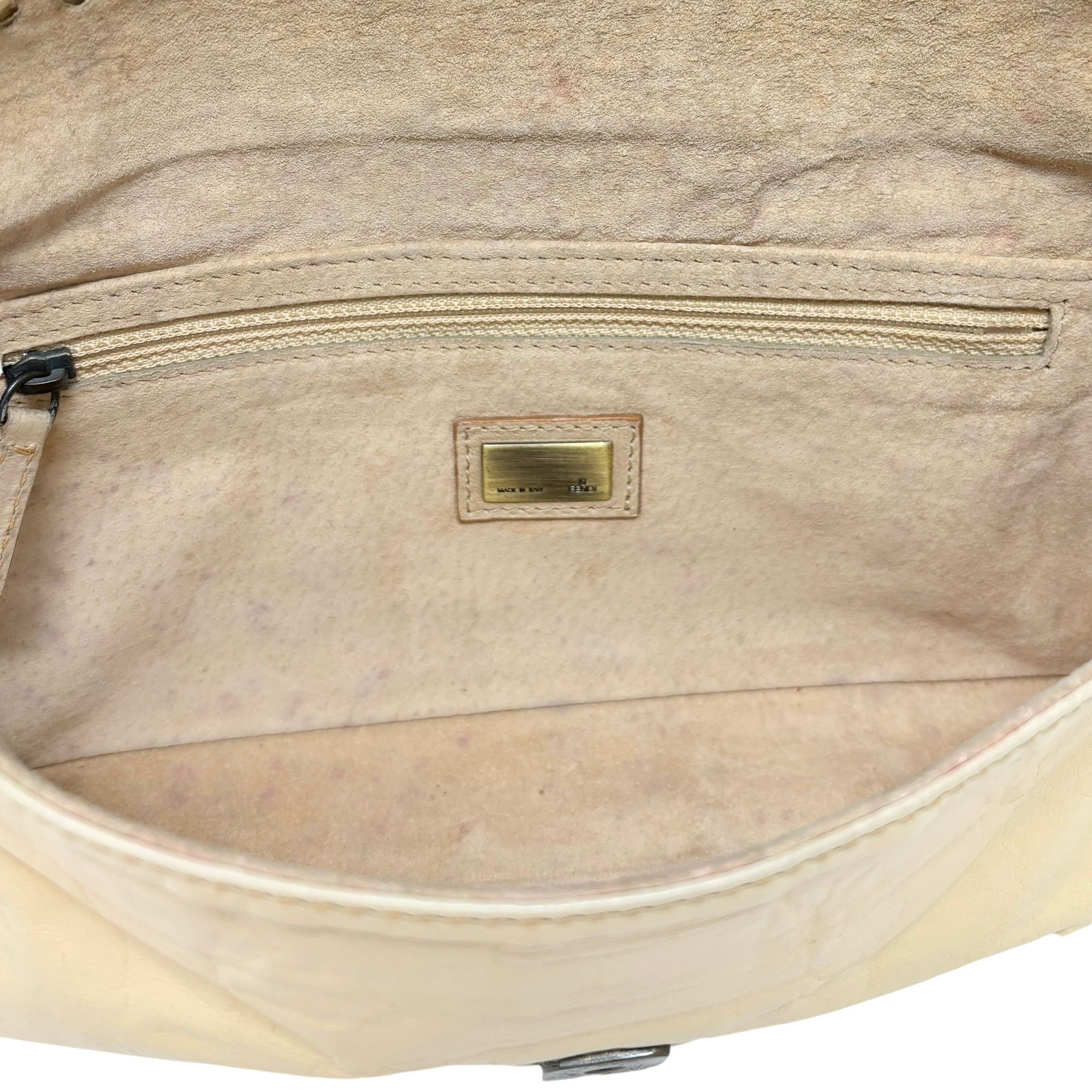 Fendi Tan Leather Stitched Baguette Bag