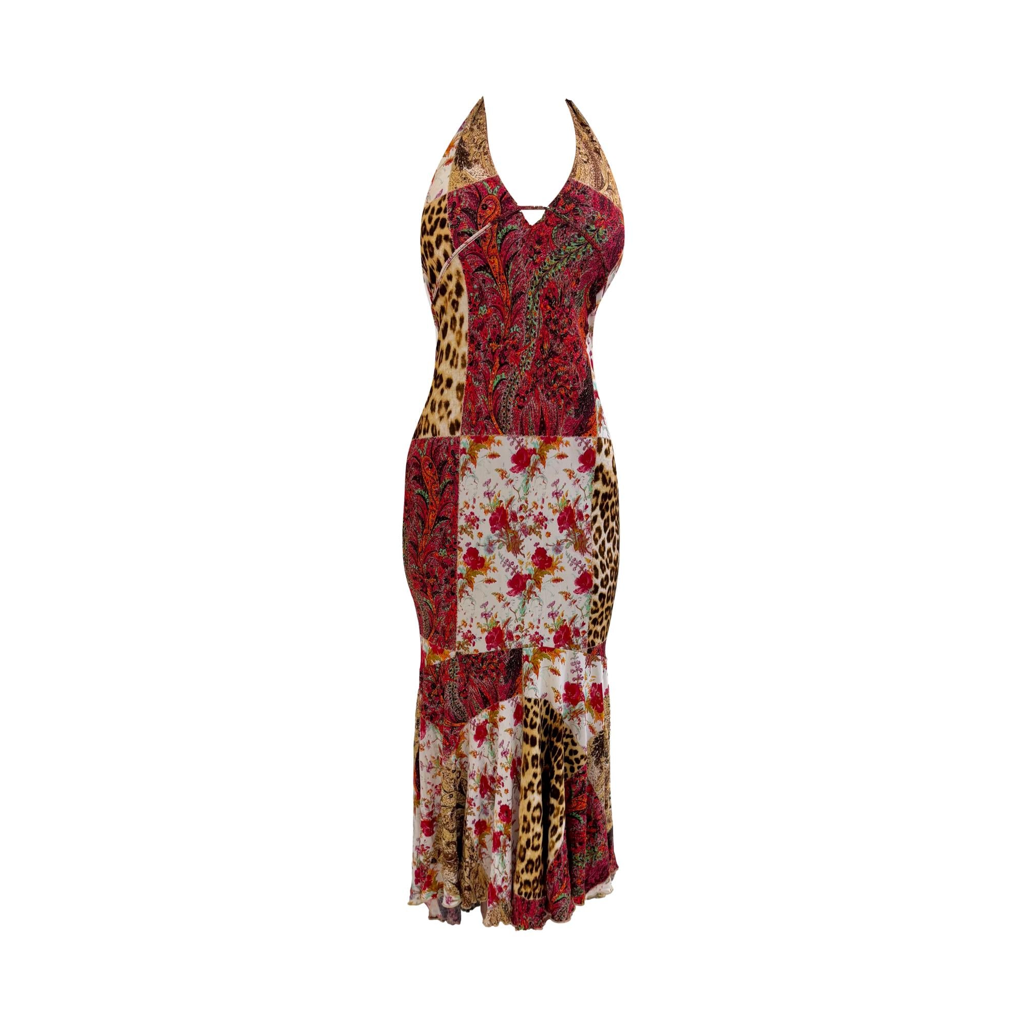 Roberto Cavalli Class Patchwork Printed Dress