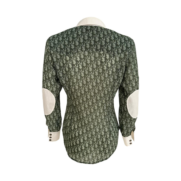 Dior Green Logo Button Down Top