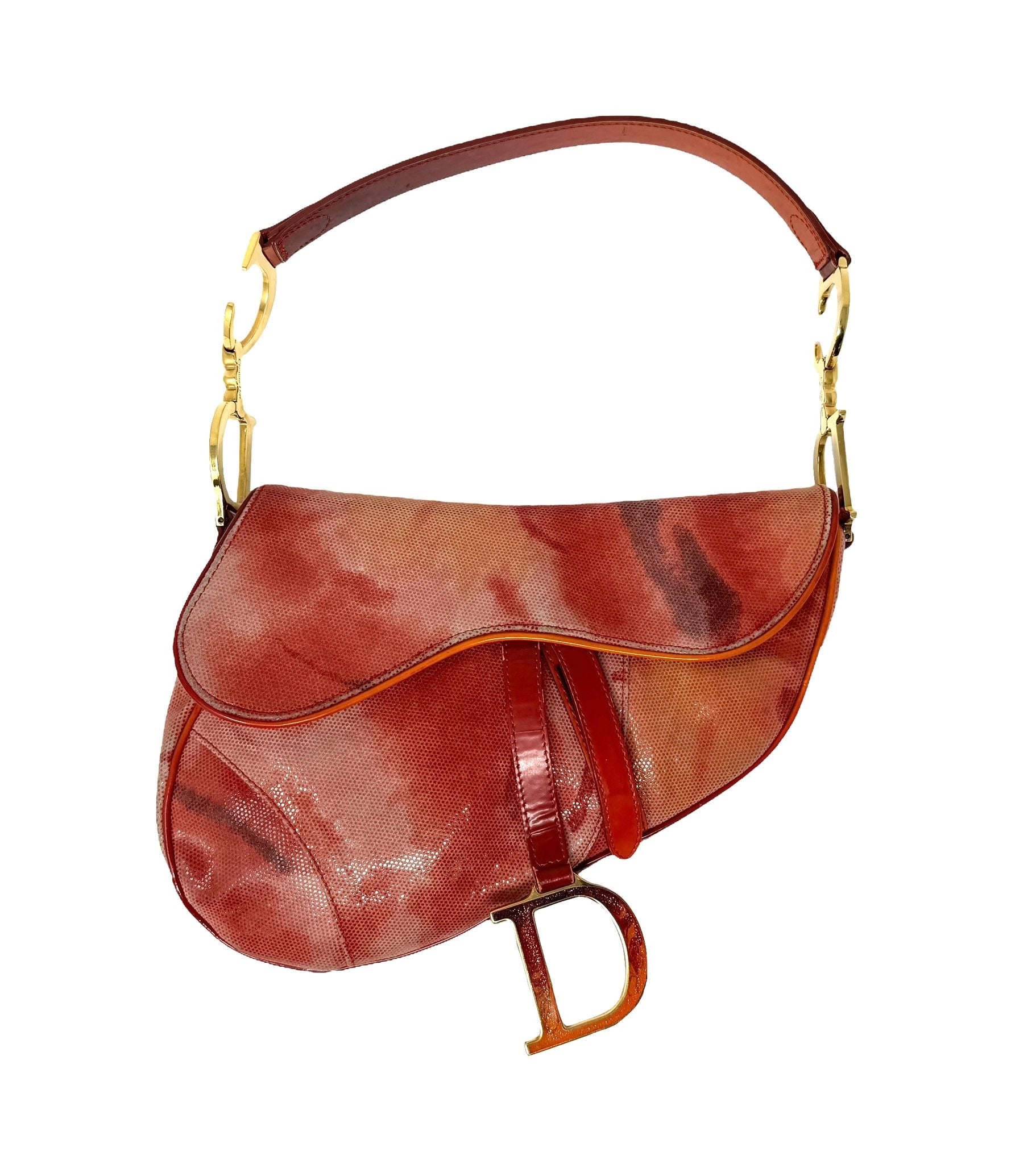 Dior Red Tie-Dye Saddle Bag