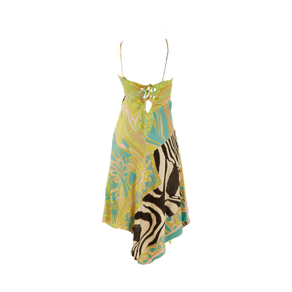 Roberto Cavalli Silk Zebra Multicolor Dress