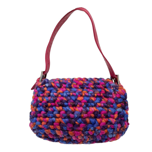 Fendi Mulitcolor Wool Mamma Baguette Bag