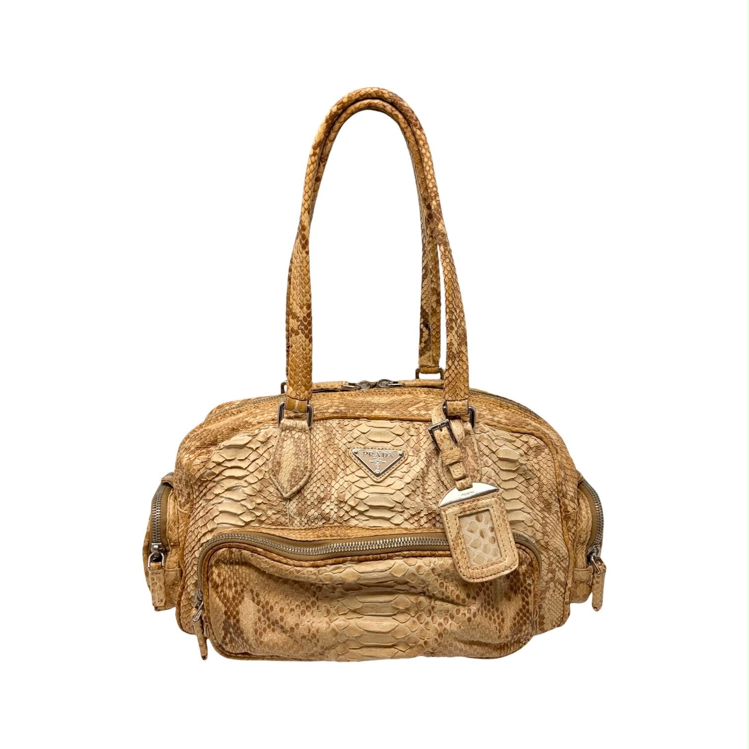 Prada Beige Snakeskin Shoulder Bag