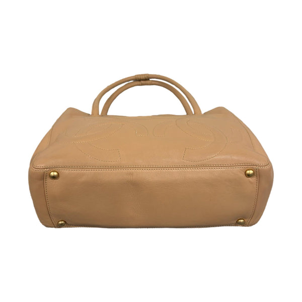 Chanel Beige Triple Logo Shoulder Tote