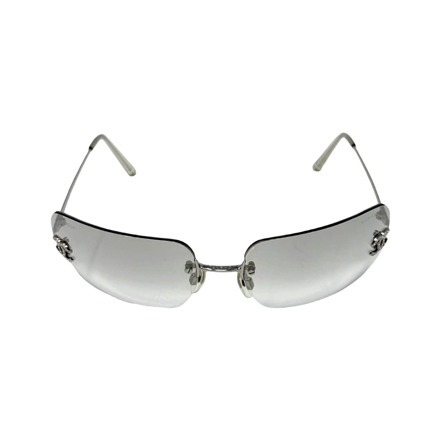 Chanel Clear Rhinestone Rimless Sunglasses