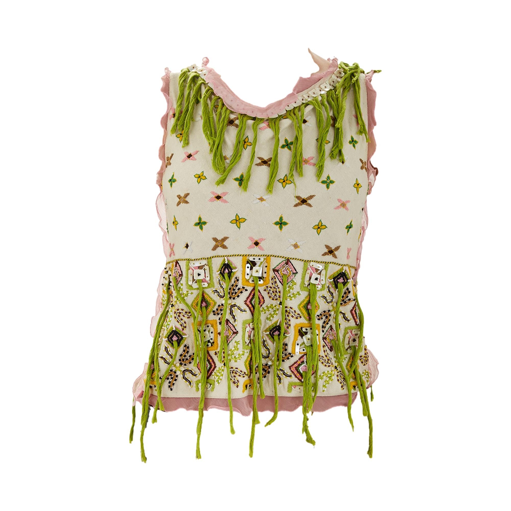 Fendi Fringe Beaded Top