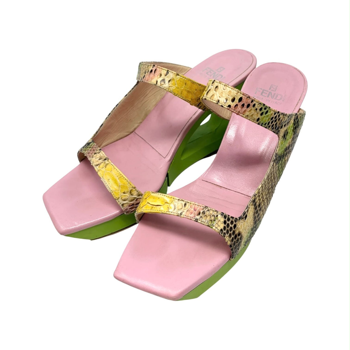 Fendi Multicolor Cut-Out Wedge