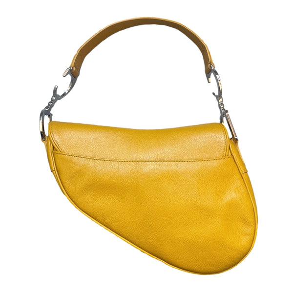 Dior Yellow Leather Saddle Bag