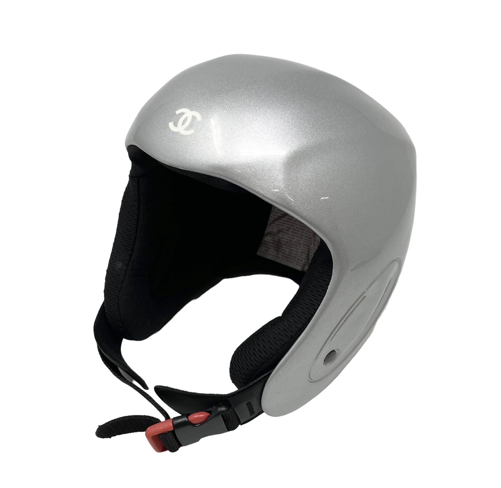 Chanel Silver Logo Helmet