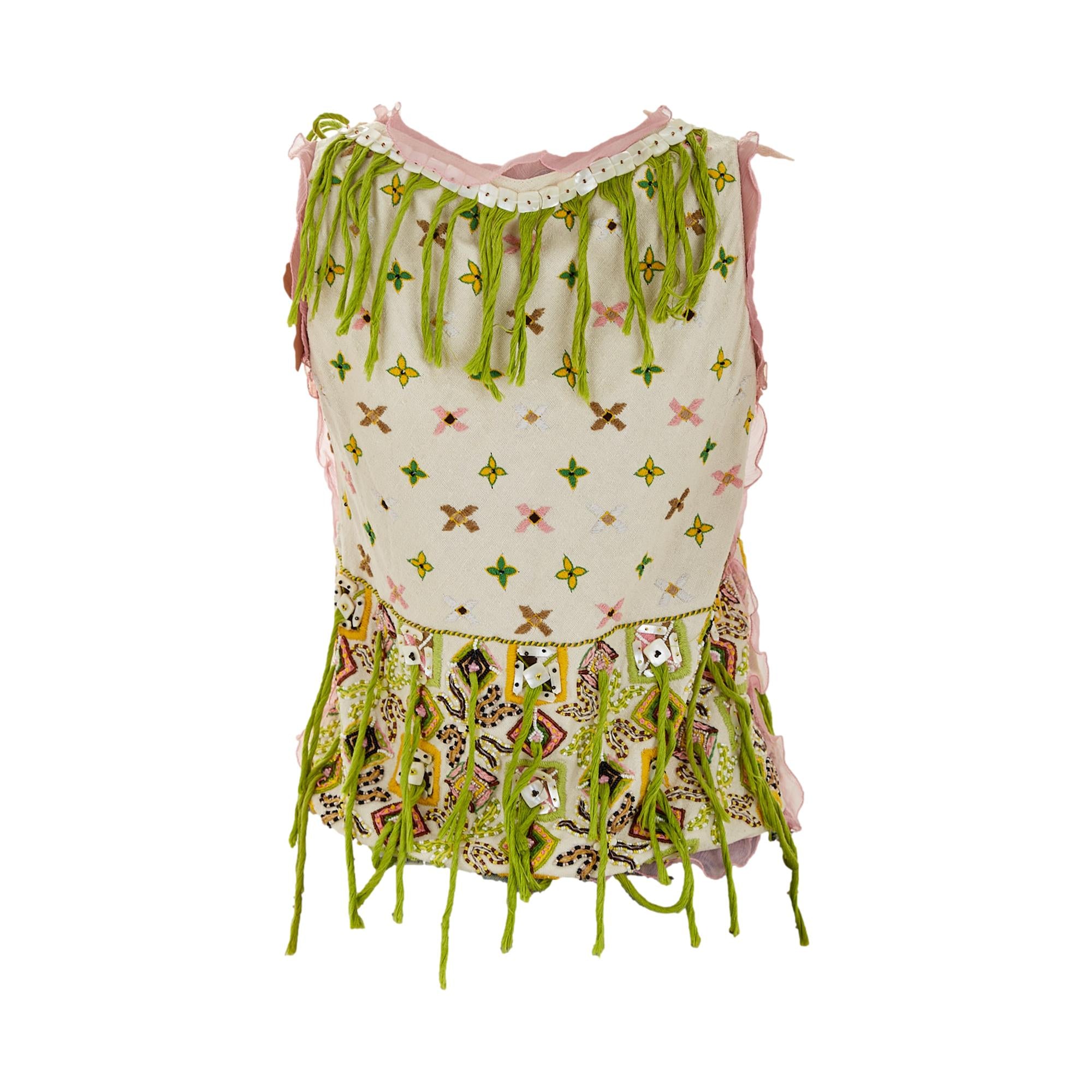 Fendi Fringe Beaded Top