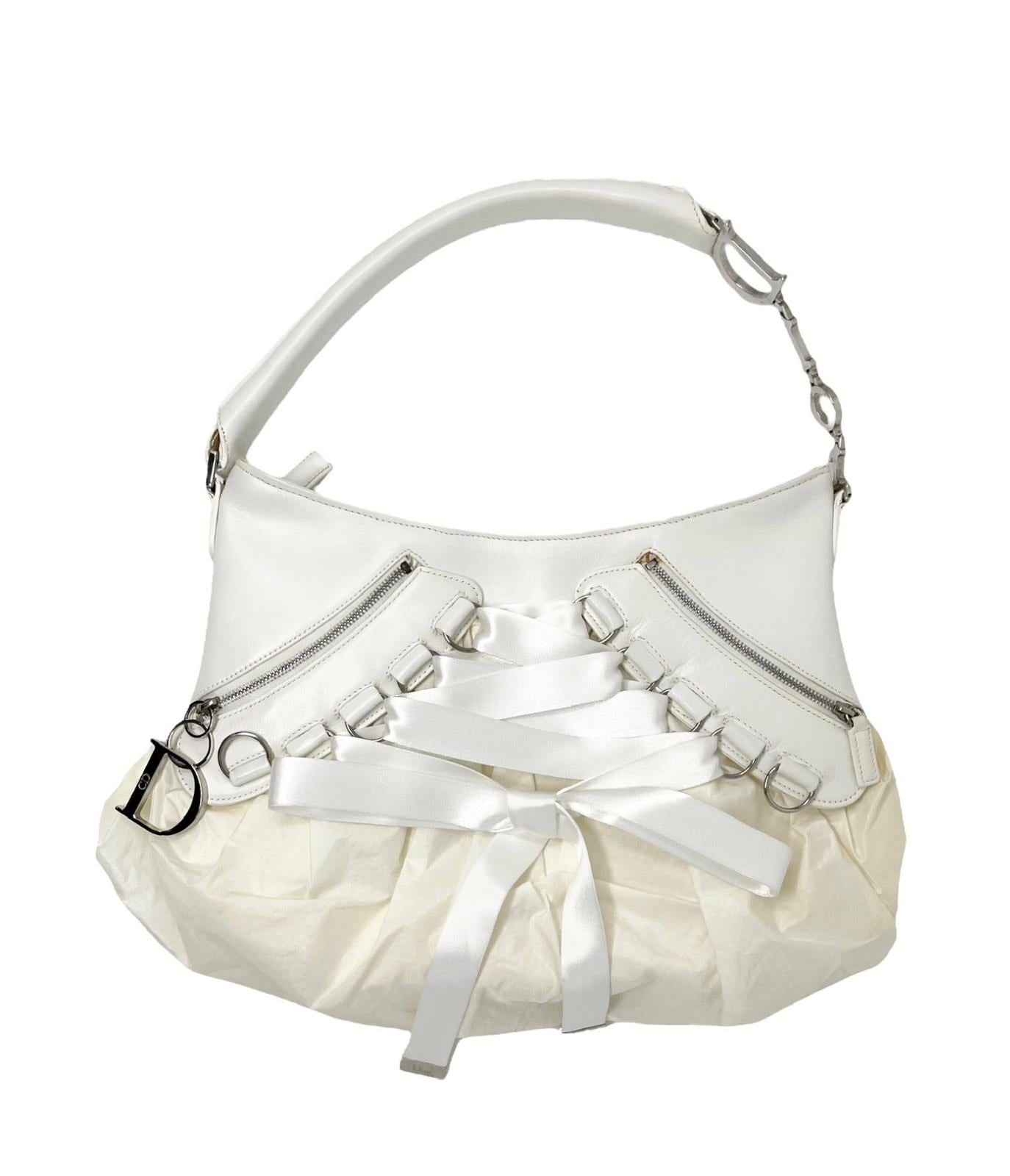 Dior White Corset Shoulder Bag
