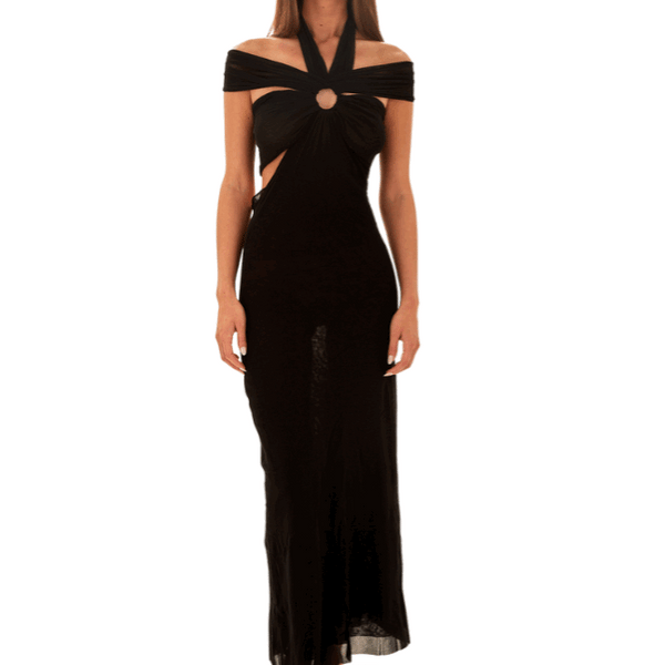 Jean Paul Gaultier Black Mesh Cutout Dress