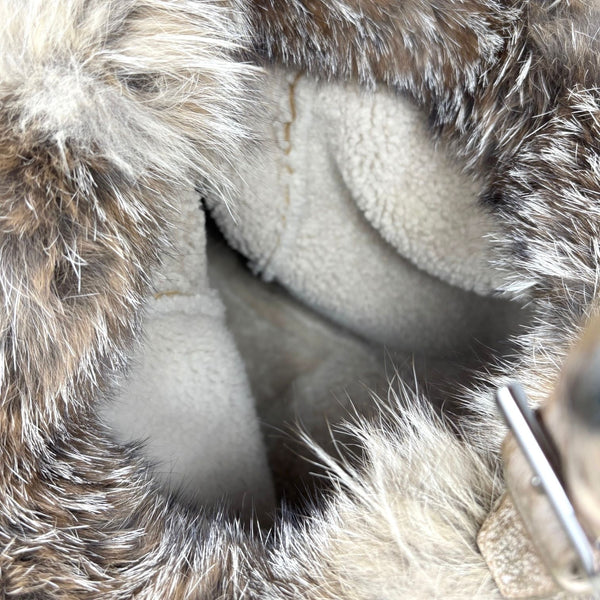 Prada Shearling Fox Shoulder Bag