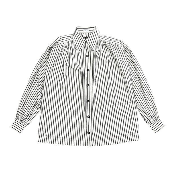Chanel Black Striped Oversized Button Down