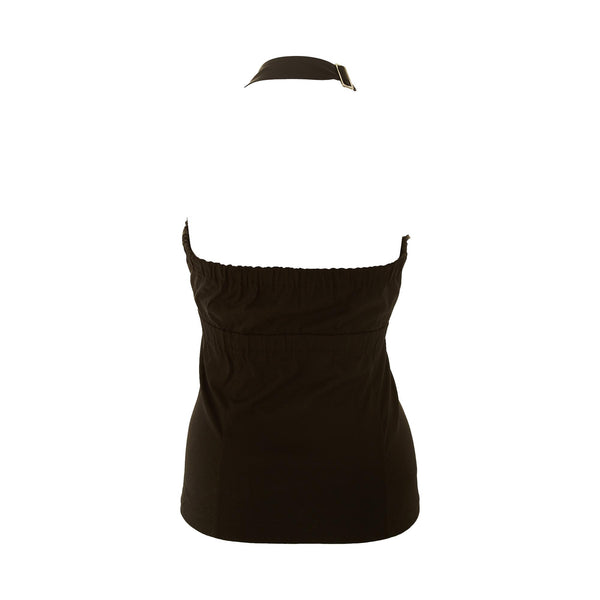 Prada Black Ribbon Halter Top